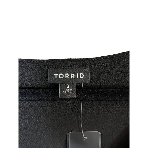 Torrid Top Women 3X Black Pullover Crepe Lace Neutral Whimsygoth Fairy Western - Picture 3 of 14